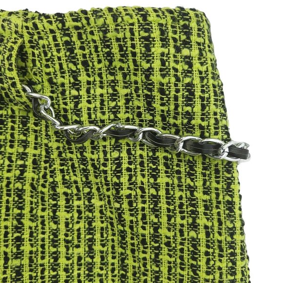 Evan Picone Straight Skirt Womens Size 10 Side Zipper Fashion Belt Green Nubby - Picture 8 of 12